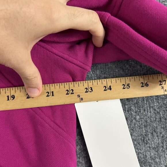 Lululemon Hoodie Women M/L Scuba Oversized Half Zip Ripened Raspberry Cropped - Picture 15 of 16